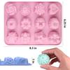 Chocolate Flower Soap Mold 12 Cavities Different Shapes Silicone Molds Fondant Rose Floral Mould for Baker Lover Dessert Ice