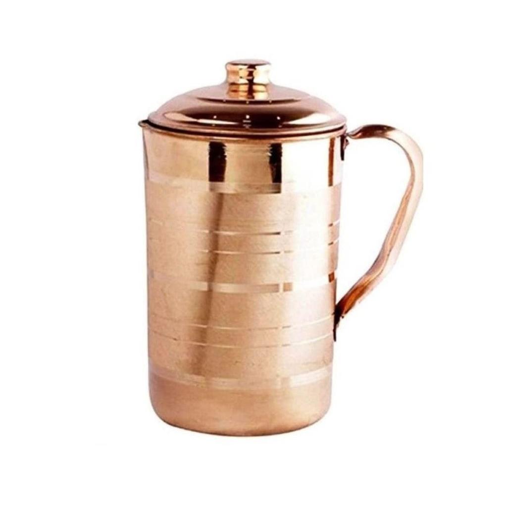 Χάλκινη Κανάτα για Οφέλη Υγείας Πόσιμο Νερό 2000 ml με 2 Κομμάτια Χάλκινα Ποτήρια 250 ml