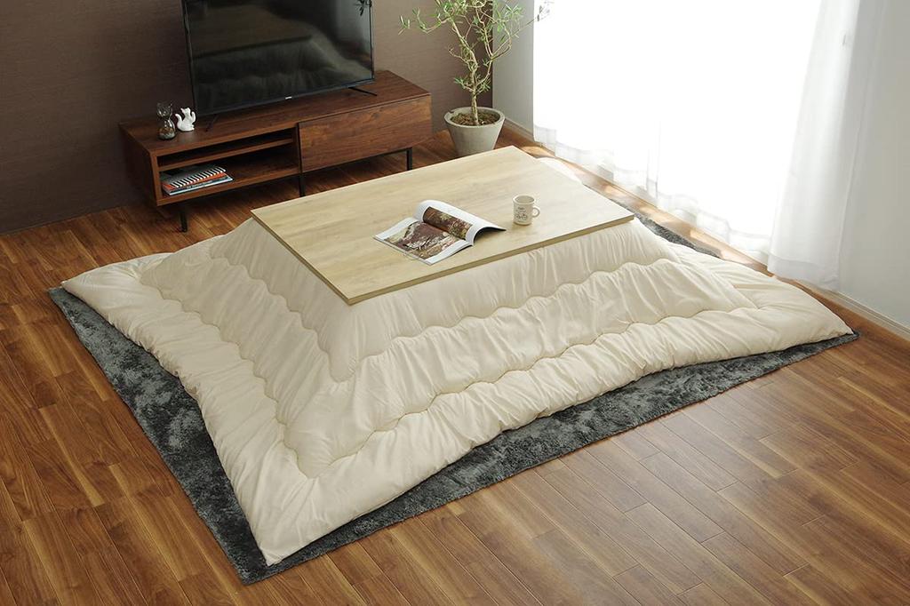 IKEHIKO Kotatsu Comforter, Nude Comforter, Approximately 200 X 300cm, Beige, Large Rectangular, Made In Japan, Solid Color #9640029