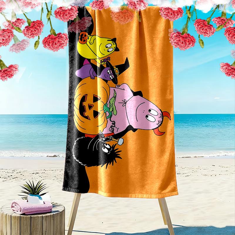 Barbapapa Print Beach Towel, Large Soft Quick Dry Towel for Beach Camping Swimming