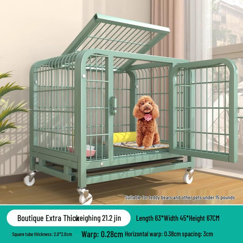 Medium & Large Dog Indoor Kennel with Full Square Tube Design and Built-in Toilet