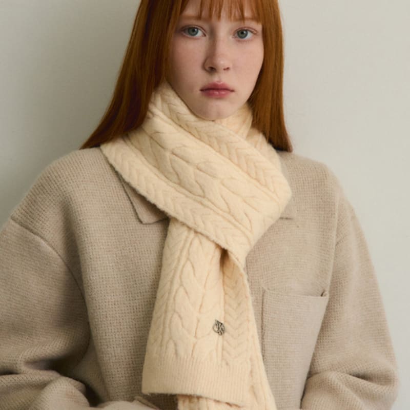WEDNESDAYOASIS FOR WOMEN Always Cable Knit Muffler 2 COLOR