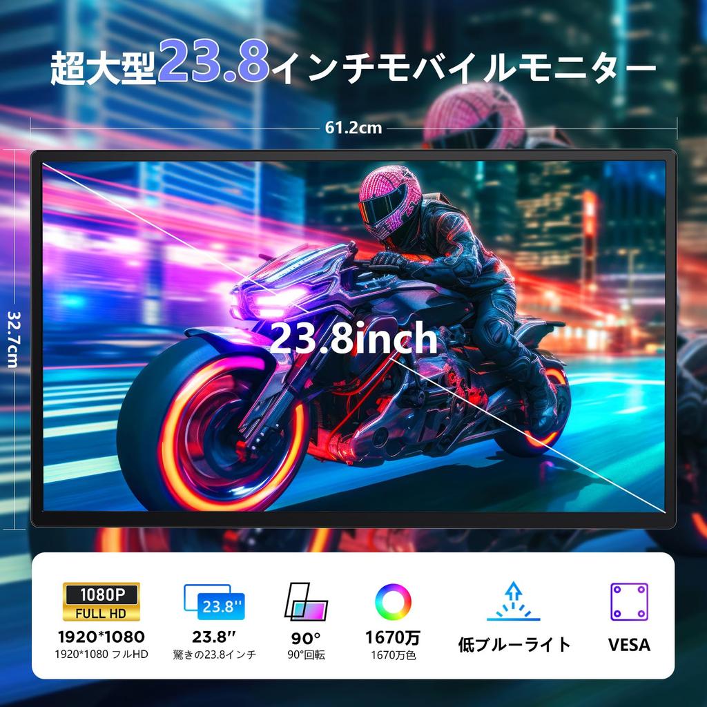 LivElect Mobile Monitor Inch Stand Vertical Mobile Display Standard VESA FHD1080P 100Hz Portable Monitor Large Screen Gaming Monitor Large IPS LCD