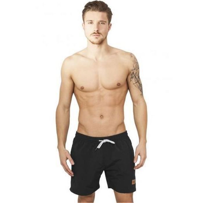 Short de Bain - Urban Classics - Block Swim - Noir - Imperméable - Respirant