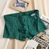 Men Boxer Underwear Elastic High Waist Floral Print Shorts Briefs Loose Fit Breathable Panties Big Size Cotton Male Daily Wear