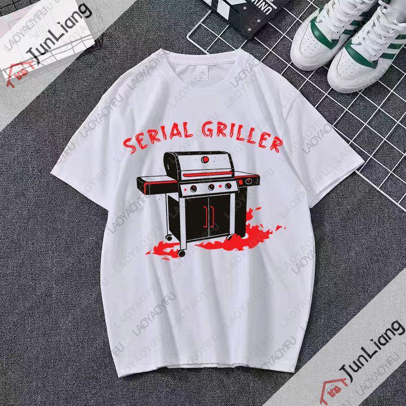 Serial Griller Funny Grilling Grill Master TShirt Shirts for Women Top Women T Shirt Short Sleeve Tee