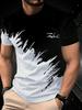 T-shirt Estiva da Uomo con Fantasia Degradé Stampata 3D alla Moda e Casual Top Morbido a Maniche Corte Comodo e Semplice Abbigliamento Quotidiano Girocollo