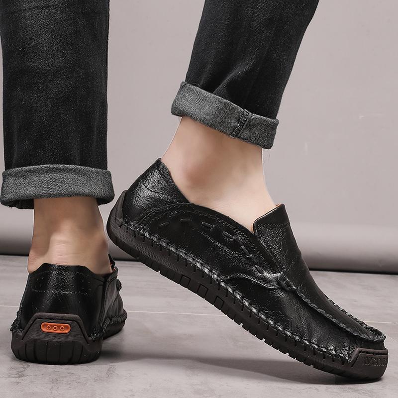 Men's Handmade Leather Shoes Casual Slip On Loafers Men's Flats Moccasins