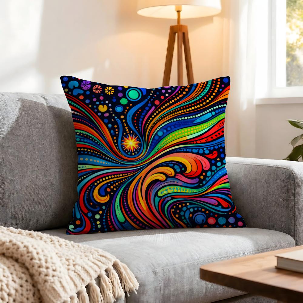 Pattern Colorful Pattern Cushion Cover 1Pcs Decorative Covers Soft Cushion Case For Sofa Couch Decor 40X40 45X45 Pillowcases