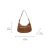 Large Capacity Hobo Bag Solid Color Tote Bag Simple Suede Shoulder Bag  Autumn and Winter