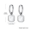 Trendy Geometric Tiger Eye Natural Stone Pendant Earrings for Men Boys, Blue Green Stone Stainless Steel Drop Earrings Jewelry