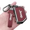 2/3/4 Buttons Flip Key Case for Jeep Compass Renegade Cherokee Metal Leather Car Key Fob Cover with Keychain Auto Accessories