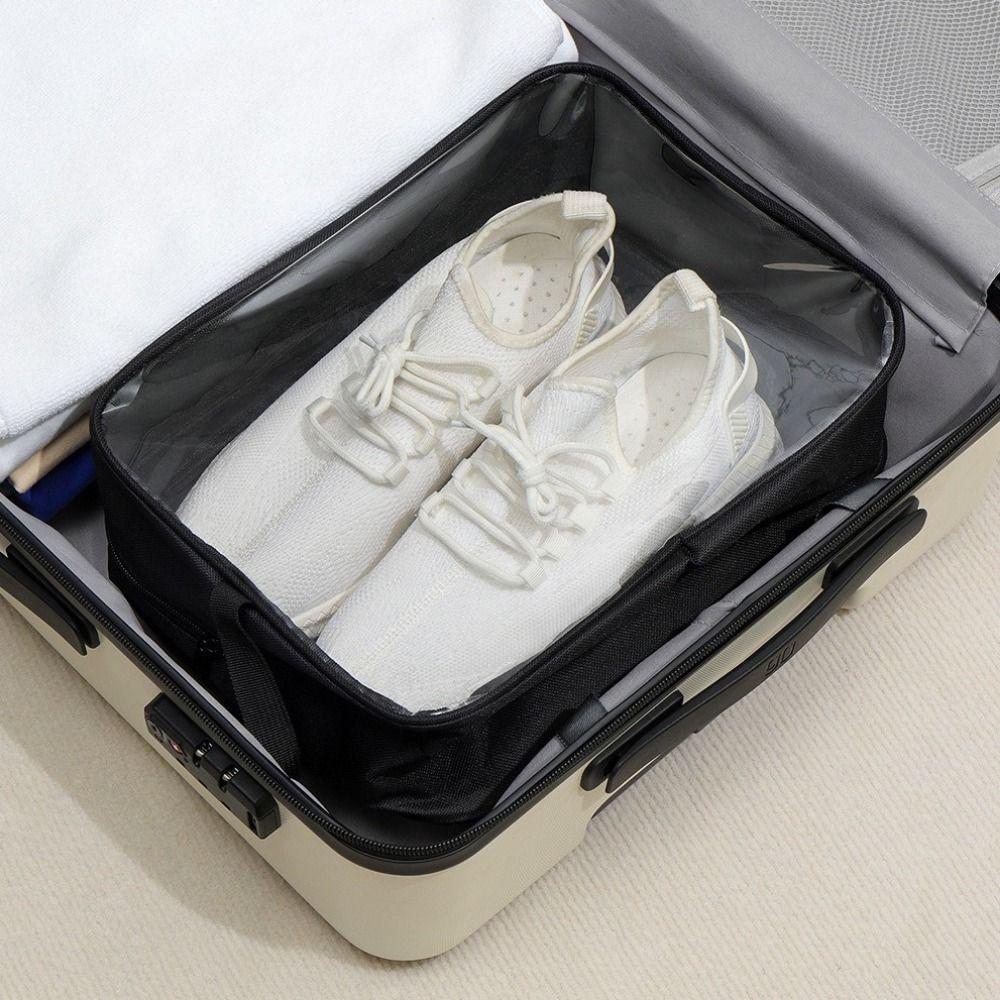 2Pcs Oxford Cloth Shoe Storage Bag Waterproof Dustproof Shoe Carrier Bags Breathable with Handle Shoe Organizer for Home