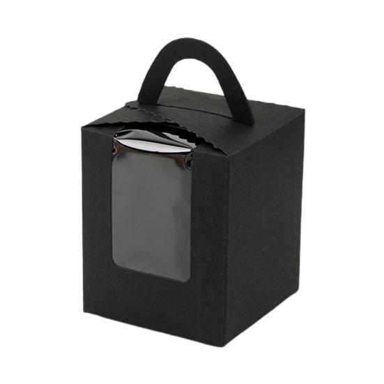 10Pcs 1 Position Handhold Cupcake Muffin Mousse Paper Packing Box Container