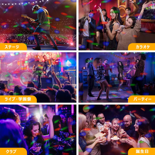 Litake LED Mirror Ball Disco Light, USB Rechargeable, 15 Colors, RGB Rotating, Voice Activated, Remote Control, Multi-Color Changing, Perfect for Club