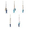 Wooden Fish Coastal Wall Ornament Nautical Theme Sea Fish Wall Art with Hemp Rope Vintage Lake House Hanging Sculpture for Home Living Room