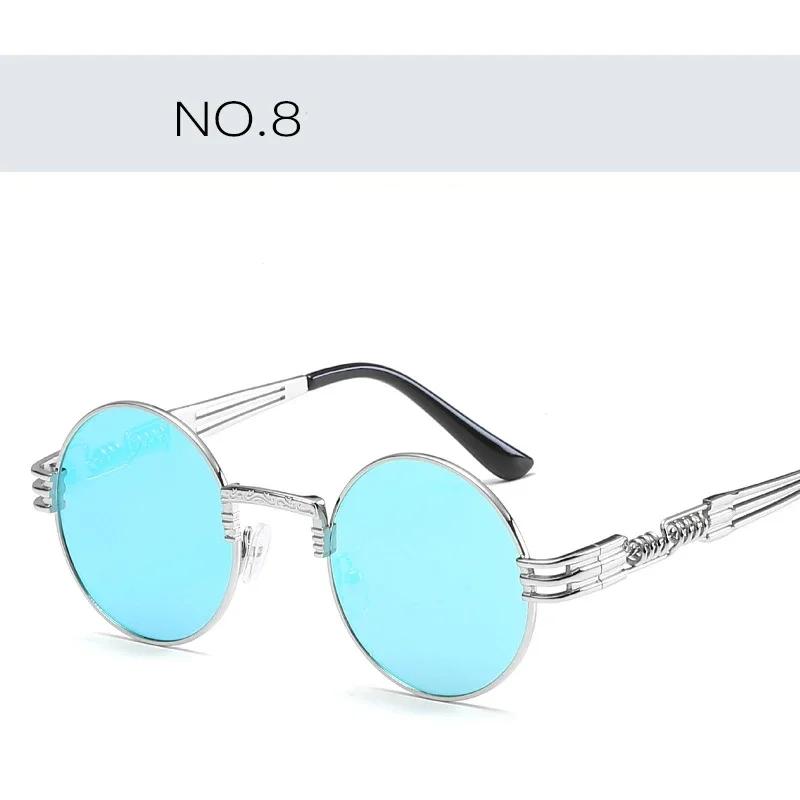 

Круглые солнцезащитные очки для мужчин и женщин в стиле панк, винтажные солнцезащитные очки, дизайнерские модные очки с зеркальными линзами, высокое качество Oculo UV400