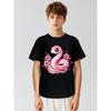 European Sizes Kawaii Pink Snake and Flowers Year of Snake Funny Awesome Graphic Kid T-Shirt | Casual Streetwear Tees Tops for Kids