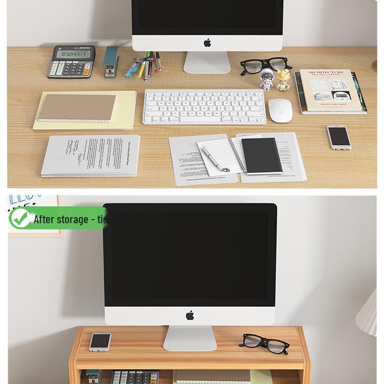Wooden Desktop Monitor Stand and Storage Box