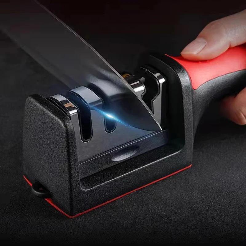Kitchen 3/4-Segment Knife Sharpener Household Multi-Functional Hand-Held 3/4-Purpose Black Sharpening Stone