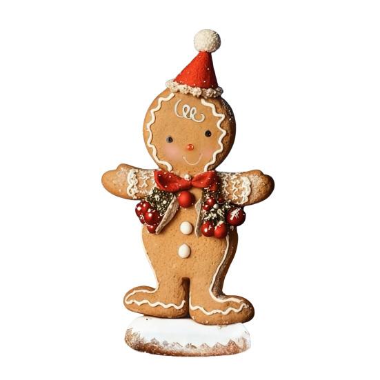 Christmas Gingerbread Night Light Small Resin Light Up Gingerbread Man Figurine Tabletop Decor for Indoor Room Decor