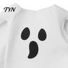 Durable Ghost Outfit for Halloween Decoration Poncho Costume Kids Adults, Spooky White Cloak Soft Friendly Dress Kindergarten Performance with