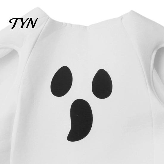 Durable Ghost Outfit for Halloween Decoration Poncho Costume Kids Adults, Spooky White Cloak Soft Friendly Dress Kindergarten Performance with