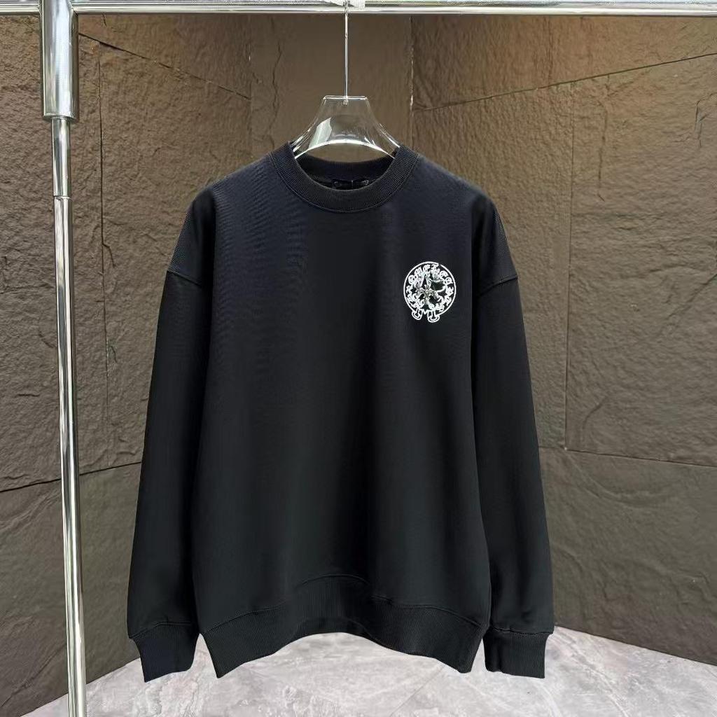 Meng Family Autumn/Winter Couple Hoodie with Badge Embroidery - Casual Breathable Round Neck Top