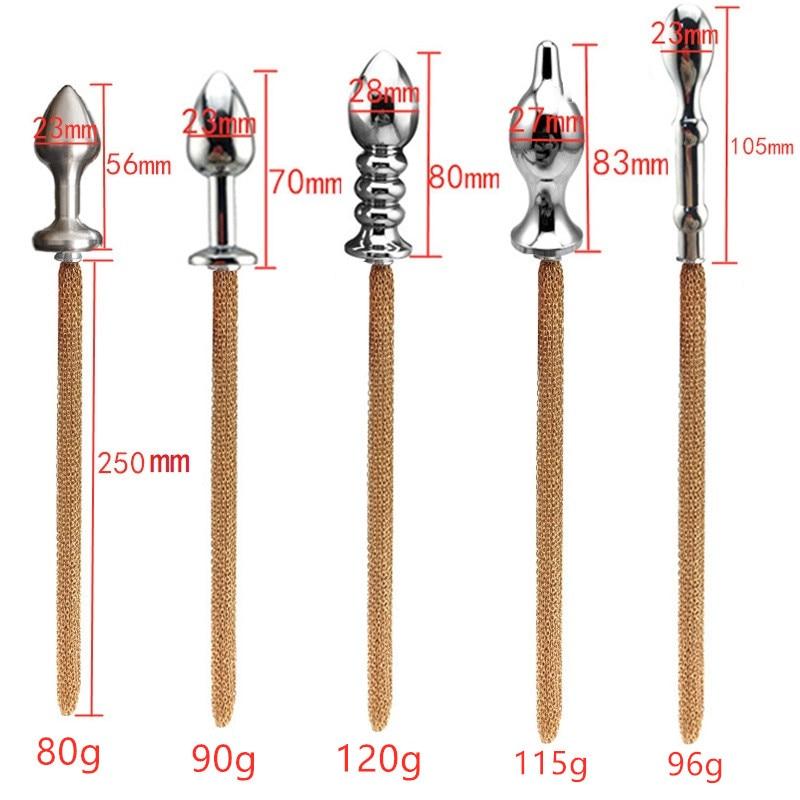 Tapón Anal de Cola de Cadena de Metal Unisex Juguetes Sexuales Anales Fetichismo Colas de Tapón Anal