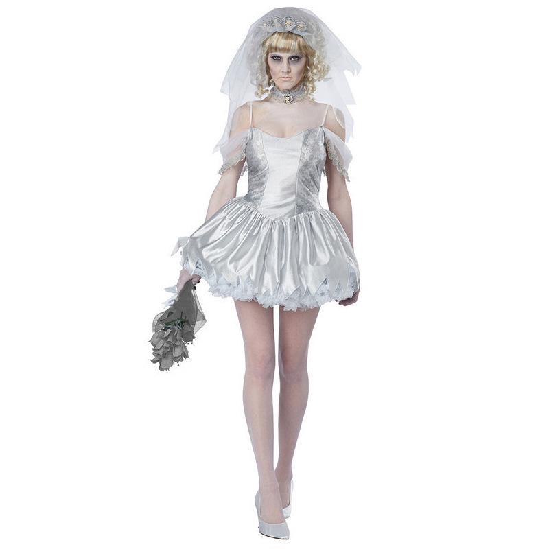 Halloween Horror Skeleton Ghost Bride Zombie Stage Costume