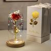 Eternal Flower Rose Glass Cover Ornament, Colorful Golden Flower Luminous Night Light, Valentine's Day Gift, Creative Ornament Ornament