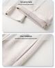 2024 New Beige Wool Blend Women's Wide-Leg Pants - Autumn/Winter Casual Straight-Leg Style