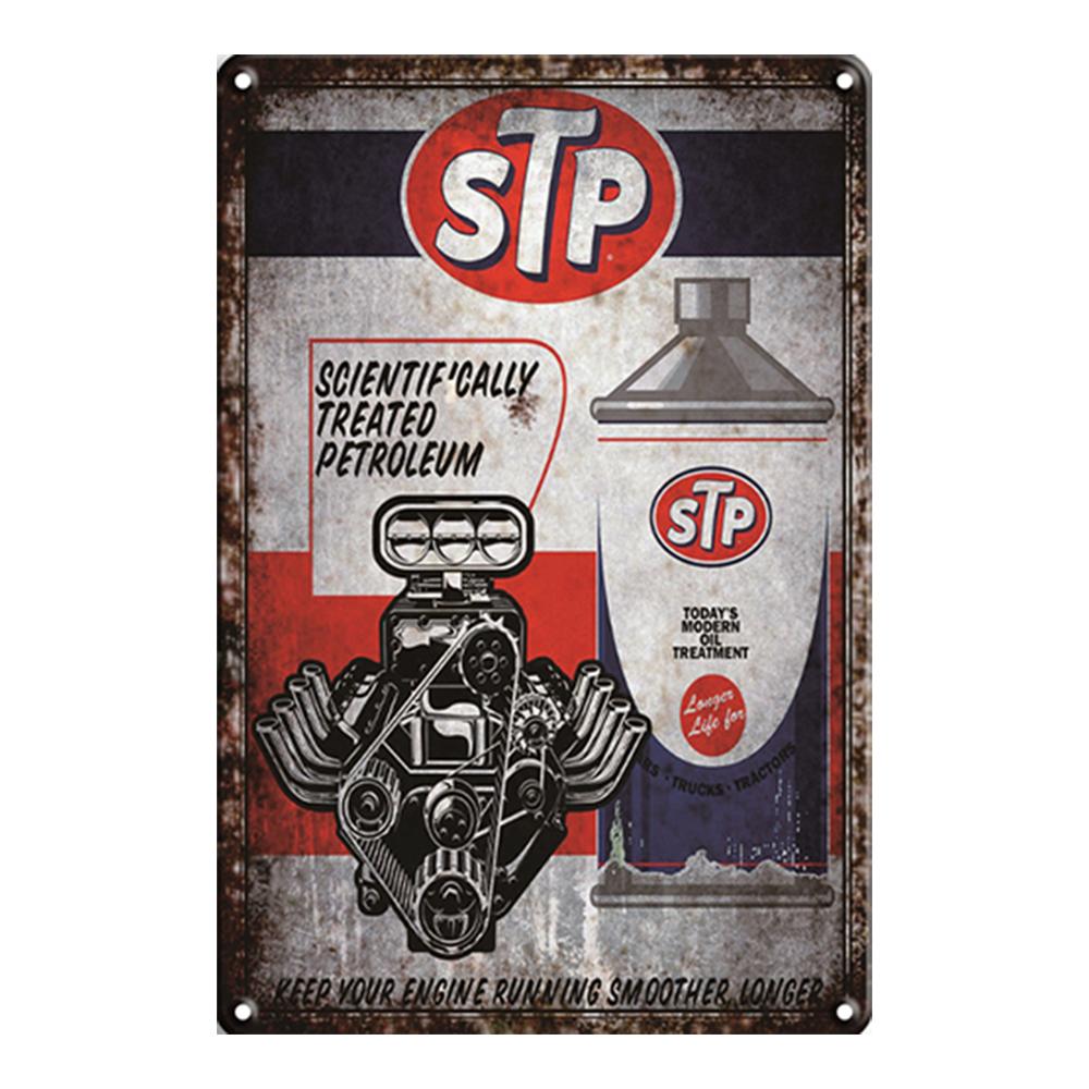 7 Cartelli Vintage In Metallo Per Garage E Officina | Decorazione Da Parete Con Poster Moto E Auto D'Epoca (20x30 Cm)