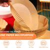 100 PCS Air Fryer Lined Disposable Paper Lined Natural Non-porous Round Baking Paper Non-stick Waterproof Greaseproof Paper