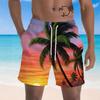Summer Men's 3D Printed Beach Pants Fashion Versatile Trend Breathable Casual Vacation Style