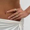 4Pcs/Set Summer Beach Trendy Geometric Gold Silver Starfish Scallop Adjustable Open Rings for Women Jewelry