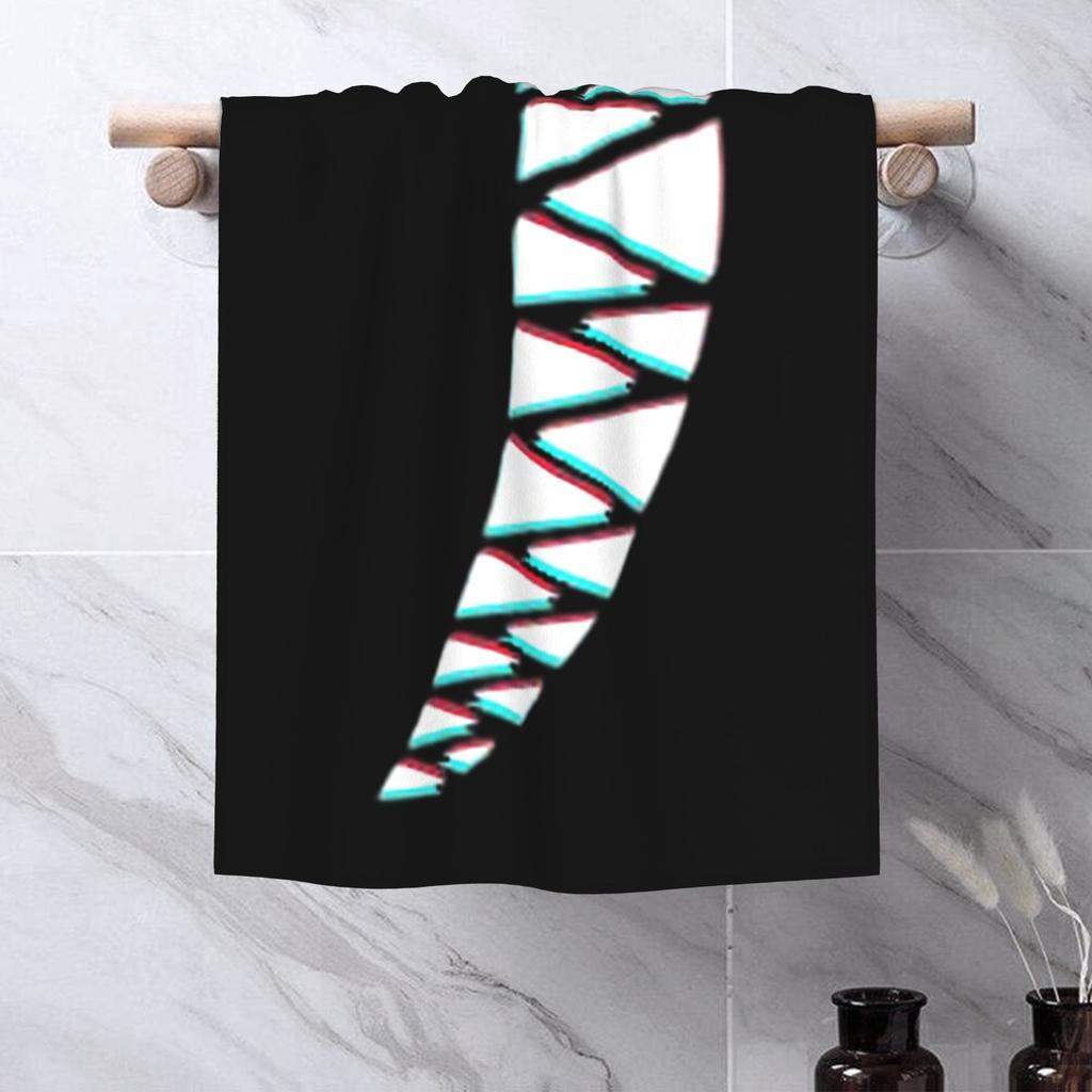Beautiful Smile with Sharp Demon Teeth Soft Face Towel Quick Dry Pool Bath Cotton Towels Breathable