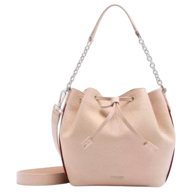 Bally Letter Logo Solid Color Drawstring Design Leather Bucket Bag Mini Women Handbags Nude 6314686