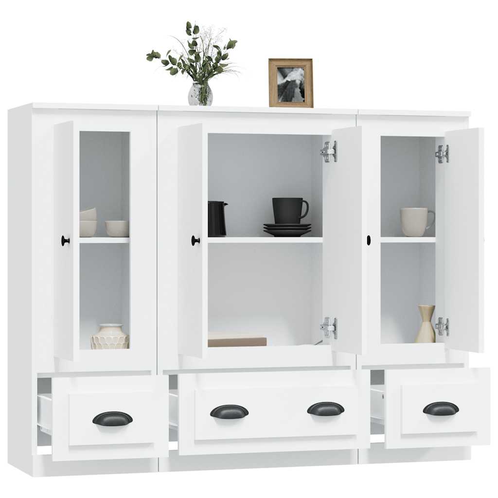 Highboards 3 pcs White Particleboard