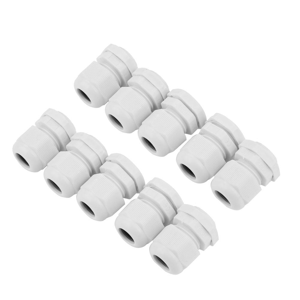 

10PCSset IP68 Waterproof White Nylon Plastic Cable Gland Connector (PG11)