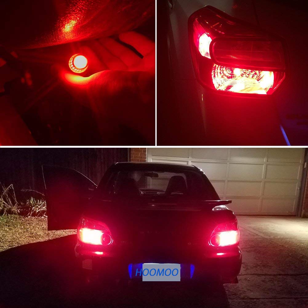 HooMoo S25 LED Double 1157 BAY15D P21/5W Brake Lamp, Red, Size Same As Genuine