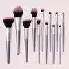 12Pcs Professional Makeup Brush Set Soft Synthetic Hair Brushes With Powder Puff For Foundation Powder Eyeshadow Travel Tools