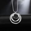 Fashion Fine    Copper Necklace For Women Luxury Wedding Jewelry Bohemia Three Circle Pendants Chain Neckalce