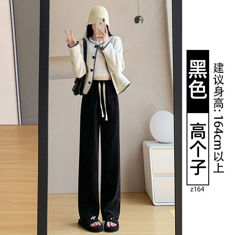 Lamb Wool Chenille Wide-leg Pants Women's Autumn and Winter New Casual Piled Thickened Cotton Pants Corduroy Pants