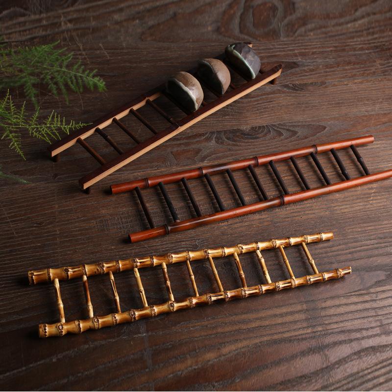 Bamboo Ladder Cup Holder Drainer Creative Bamboo Cup Holder Tea Accessories Bamboo Art Tea Cup Holder