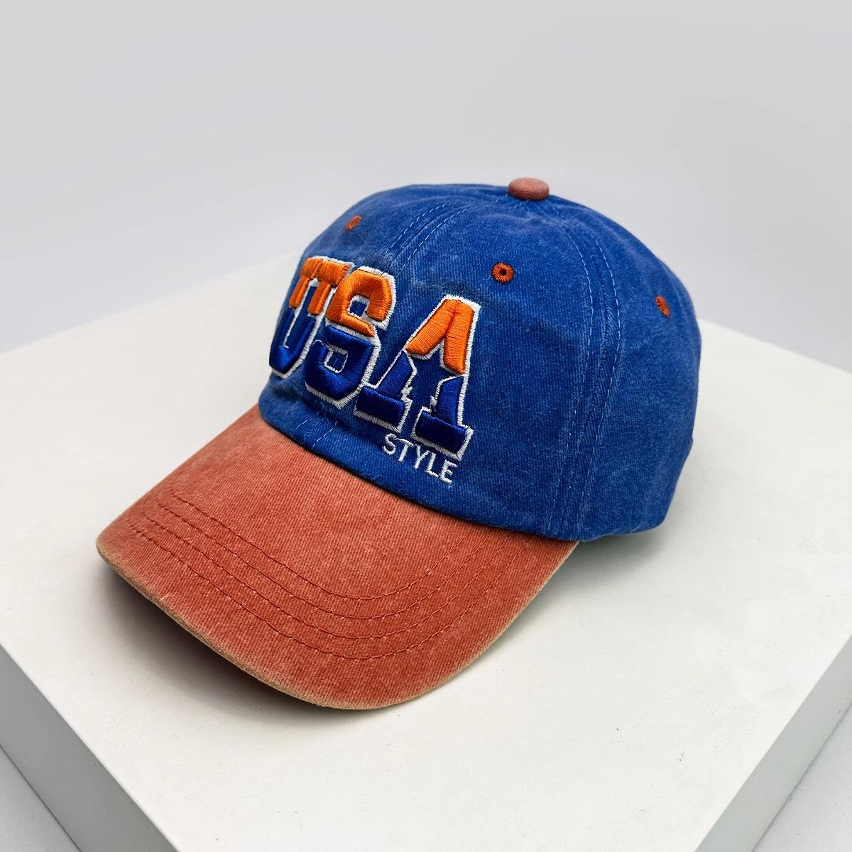 

Поношенная старая вышитая бейсболка Вышитая бейсболка Европейская и американская ретро Универсальная защита от солнца бейсболка