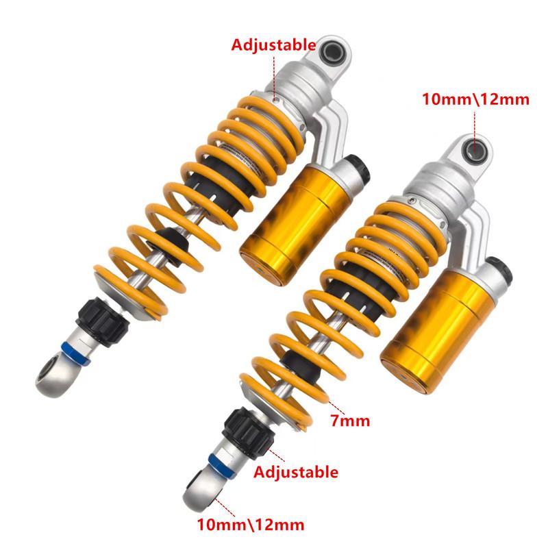 280mm-355mm Multiple Sizes Motorcycle Rear Adjust Damping Shock Absorber For Honda Yamaha Kawasaki Suzuki Rear Suspension