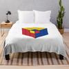 Color Rubik'S Cube Pattern Flannel Blanket Digital Printing Blanket Bedspread Leisure Sofa Blanket