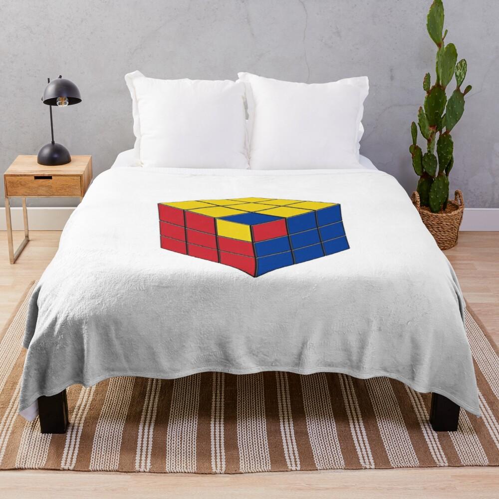Color Rubik'S Cube Pattern Flannel Blanket Digital Printing Blanket Bedspread Leisure Sofa Blanket