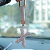 Fashion Sparkling Rhinestone Alphabet Keychain Cute Letter Charm Key Ring Exquisite Backpack Decoration Accessories Gifts